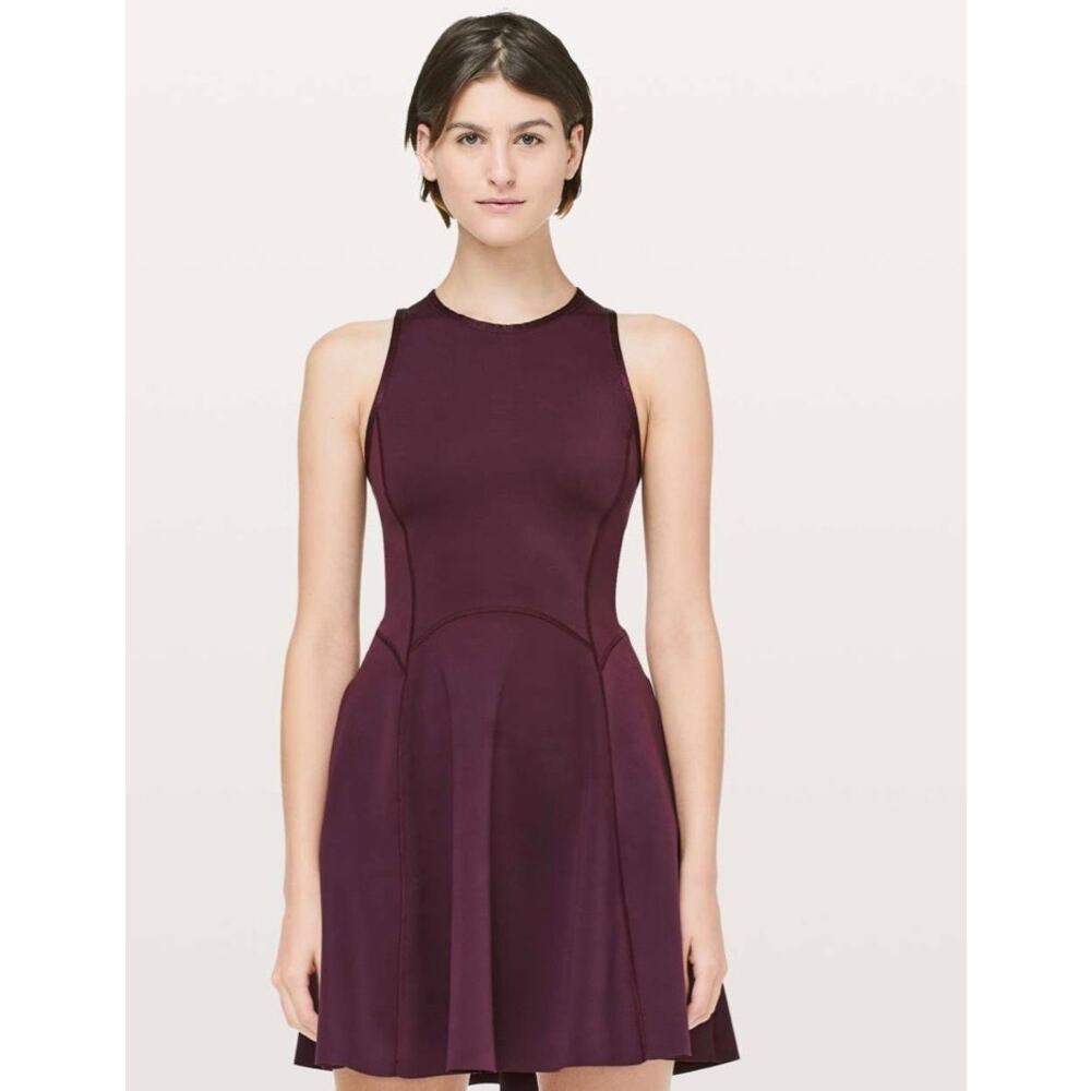 Lululemon Off The Court Dress Womens 4 Pickle Ball Athleisure Workout Dark Adobe
